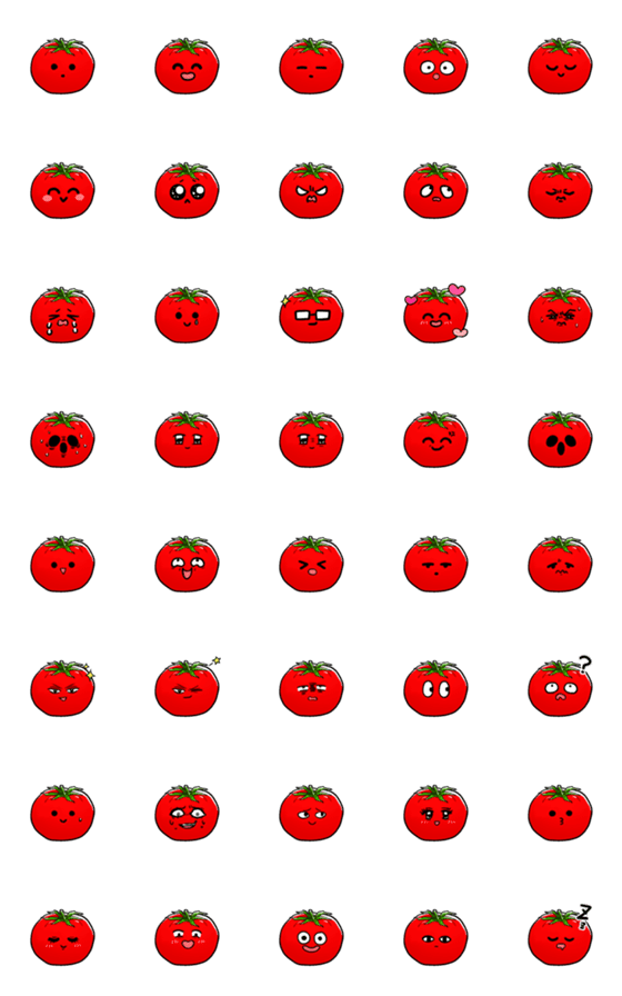 [LINE絵文字]トマトの表情(絵文字)の画像一覧