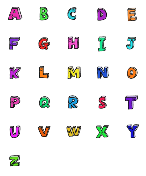 [LINE絵文字]Alphabet111の画像一覧