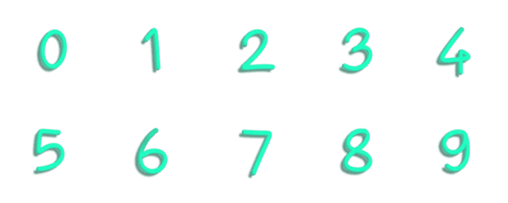 [LINE絵文字]Number mint 3dの画像一覧