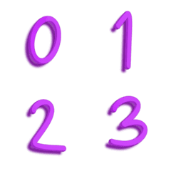 [LINE絵文字] Number purple neon 3dの画像