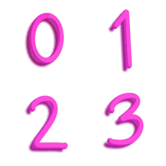 [LINE絵文字] Number Pink neon 3dの画像