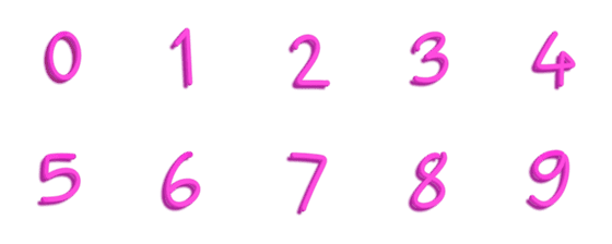 [LINE絵文字]Number Pink neon 3dの画像一覧