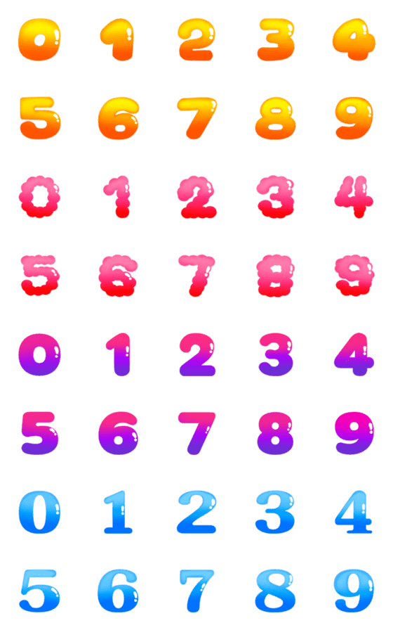 [LINE絵文字]jelly numbers emojiの画像一覧