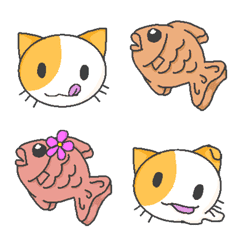 [LINE絵文字] たみねことたい焼きの画像