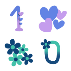 [LINE絵文字] Number cute pastel two tone emojiの画像