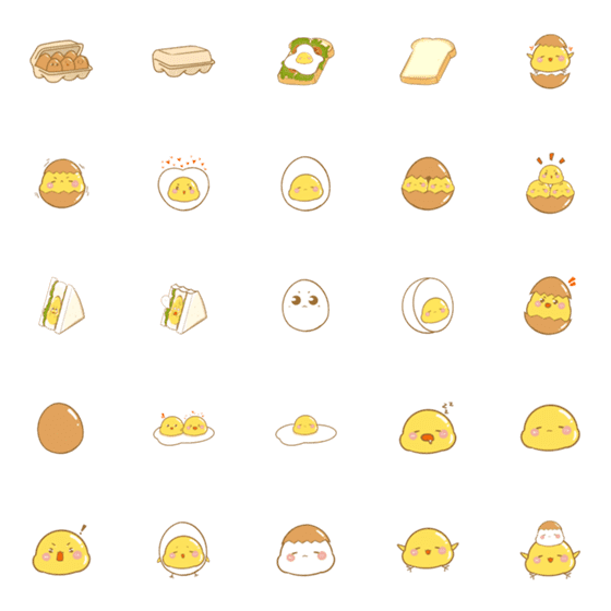 [LINE絵文字]Tamago Emojiの画像一覧