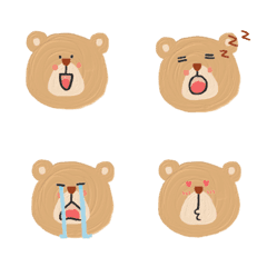 [LINE絵文字] cute bear oil paint styleの画像