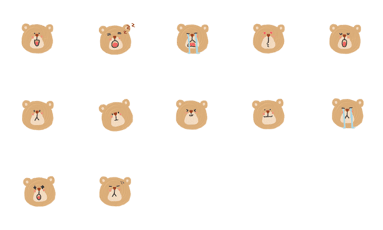 [LINE絵文字]cute bear oil paint styleの画像一覧