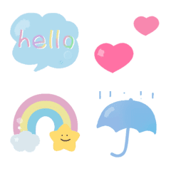 [LINE絵文字] Rain♡絵文字セットの画像