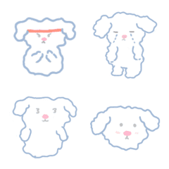 [LINE絵文字] Mumu white  dogの画像