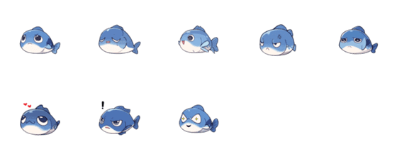 [LINE絵文字]Fish cute emojiの画像一覧