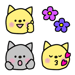 [LINE絵文字] シンプルで可愛い猫の画像