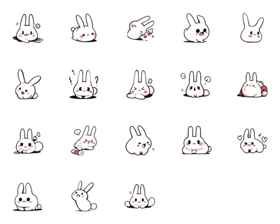 [LINE絵文字]coss rabbitの画像一覧