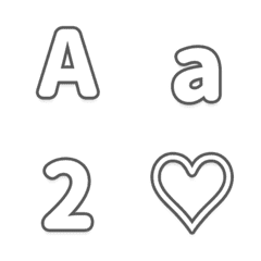 [LINE絵文字] white ♥ ABC 123 英語 数字 絵文字の画像