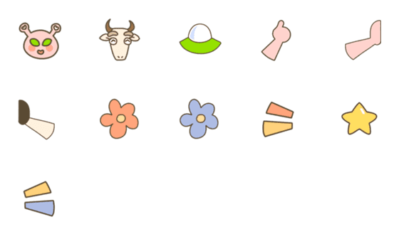 [LINE絵文字]Alien_#713 with cow friendの画像一覧