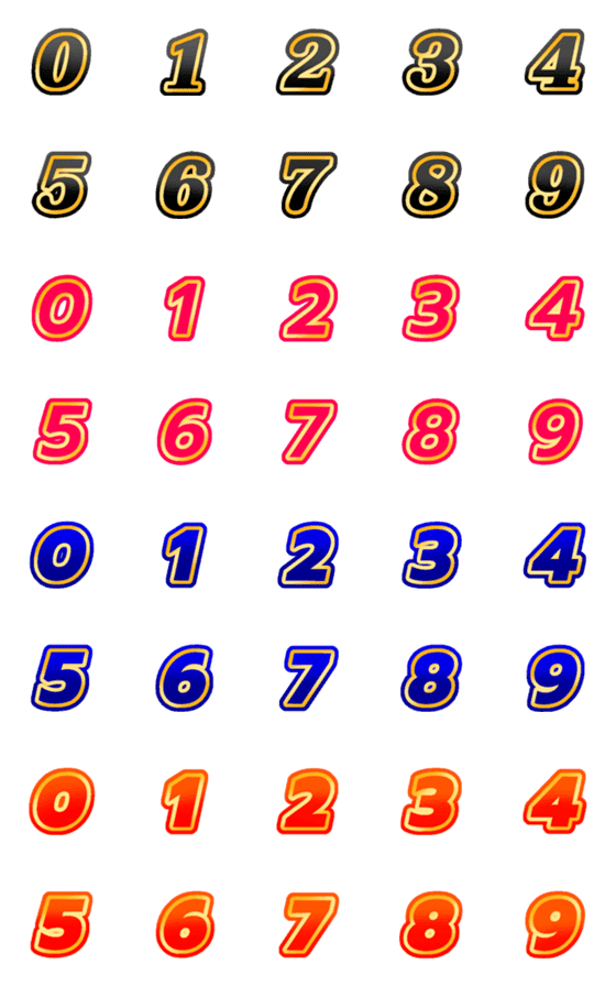 [LINE絵文字]Number Emoji Ornate (Italic)の画像一覧