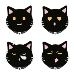 [LINE絵文字] Niljuu : Black cat emojiの画像