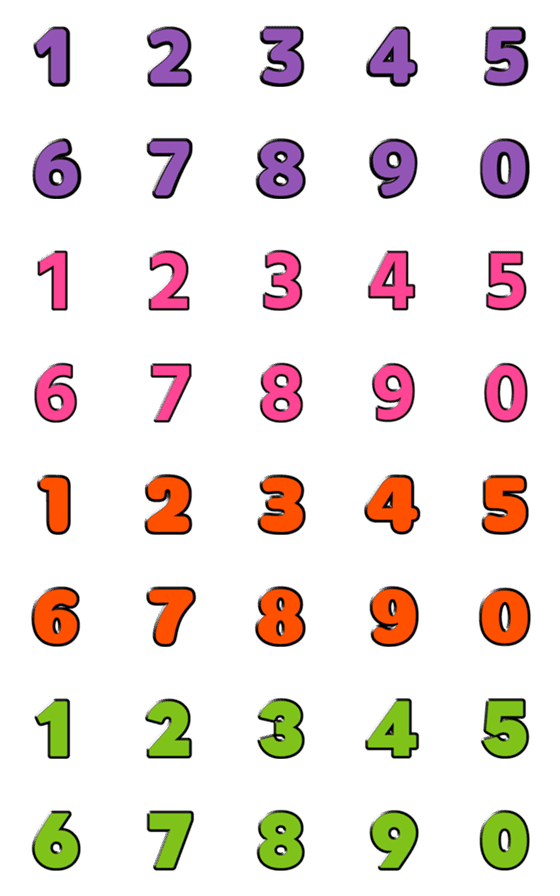 [LINE絵文字]Numbers emoji big colorの画像一覧