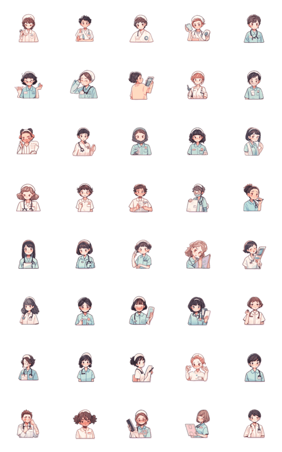 [LINE絵文字]anime stickers-medical staffの画像一覧