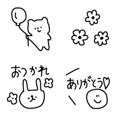 [LINE絵文字] ＊モノトーンsimple絵文字＊の画像