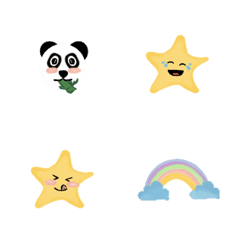 [LINE絵文字] panda and starsの画像