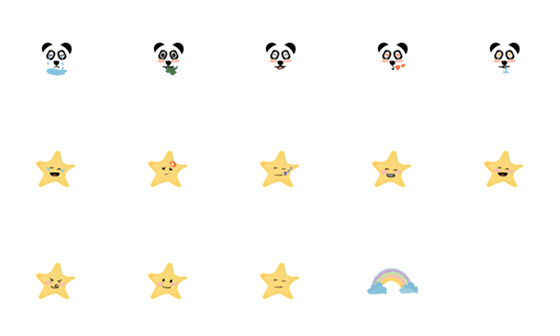 [LINE絵文字]panda and starsの画像一覧