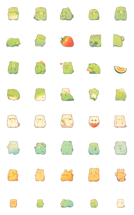 [LINE絵文字]Ai Gummy Bear -Green- 0w0の画像一覧