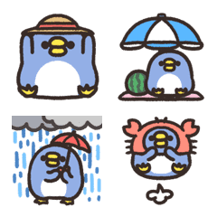 [LINE絵文字] 動くまるめのペンギンさん○夏○の画像