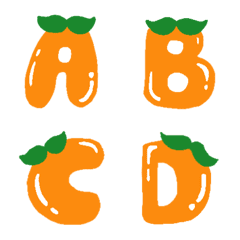 [LINE絵文字] Cute Orange Fontの画像