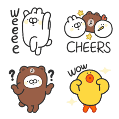 [LINE絵文字] ugly white rabbit Emoji 2- with brown！の画像