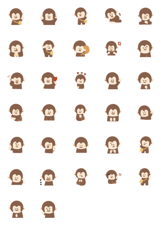 [LINE絵文字]12 zodiac signs, monkey babyの画像一覧