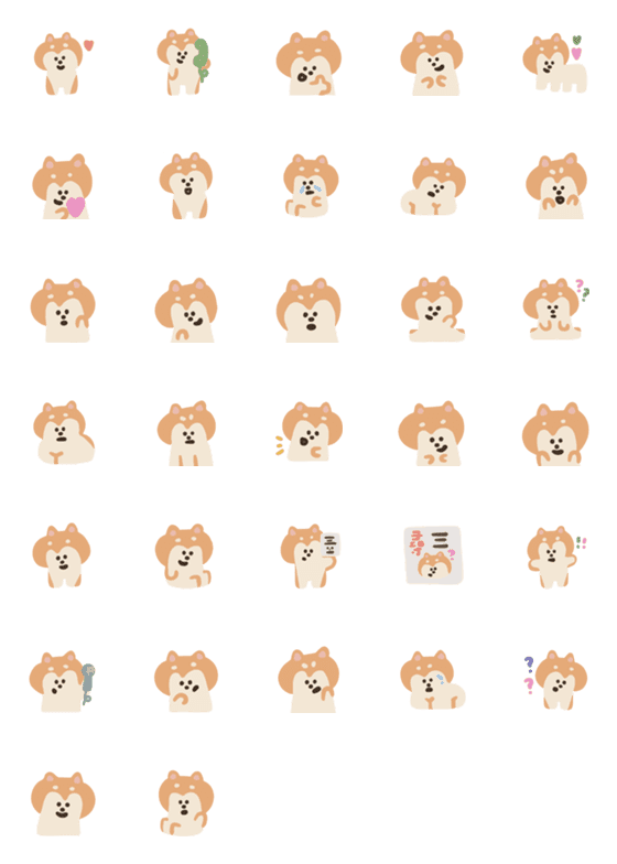 [LINE絵文字]12 zodiac dogs, Shiba Inu and Fox Dogの画像一覧