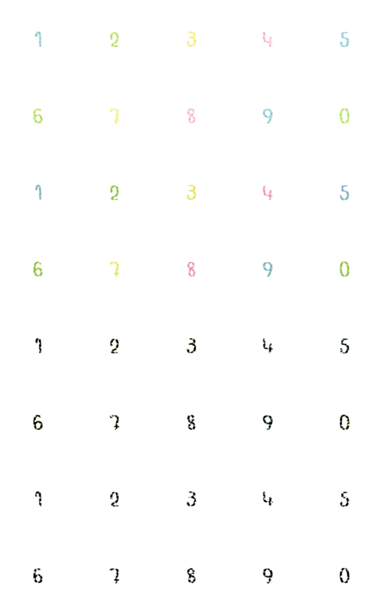 [LINE絵文字]Numbers polka dots, cow patternの画像一覧