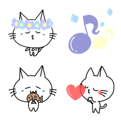 [LINE絵文字] ▶しろねこ『の助』の可愛い絵文字の画像