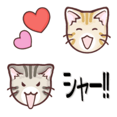 [LINE絵文字] 顔の丸い猫絵文字 7つの柄の画像