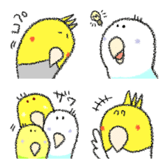 [LINE絵文字] ★ヘタクソインコちゃん★セキセイ＆オカメの画像