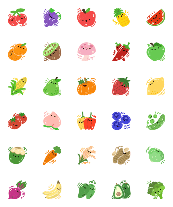 [LINE絵文字]Sugar : Fun Fruit Emojiの画像一覧