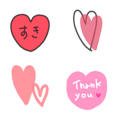 [LINE絵文字] ♡手書き・ハートたっぷり絵文字♡の画像