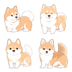 [LINE絵文字] いろいろな柴犬の絵文字の画像