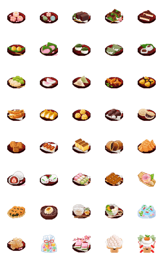 [LINE絵文字]和菓子ドット絵の画像一覧