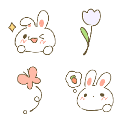 [LINE絵文字] Cute white Rabbit.の画像