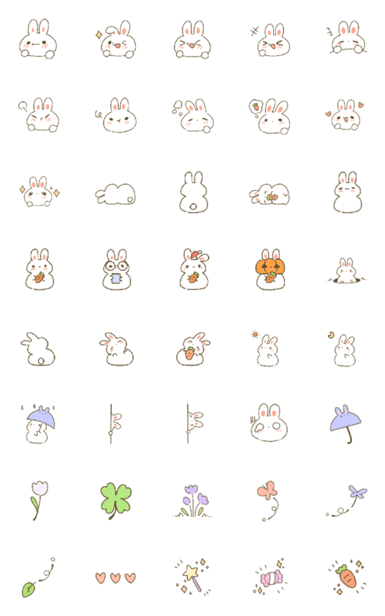 [LINE絵文字]Cute white Rabbit.の画像一覧