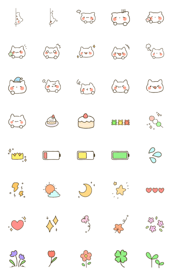 [LINE絵文字]Neko white catの画像一覧