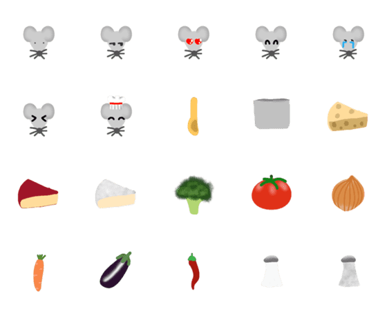 [LINE絵文字]mouse like cheeseの画像一覧