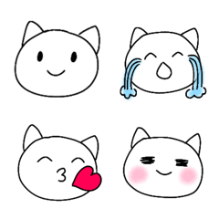 [LINE絵文字] シンプル ＝ 使える・ねこ顔絵文字の画像