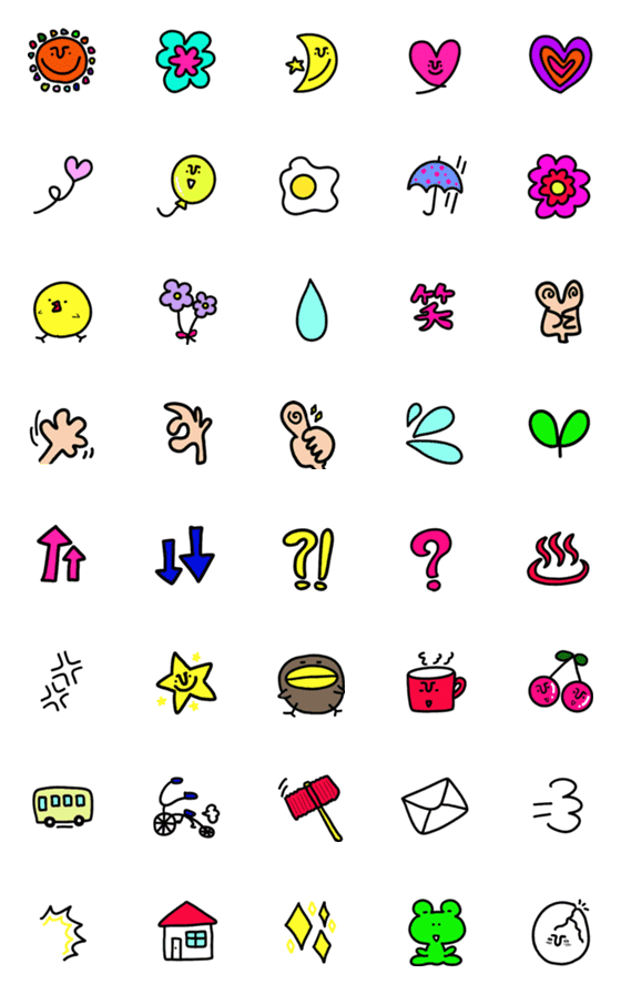 [LINE絵文字]カラフルたちのスタンプの画像一覧