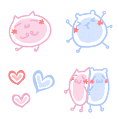 [LINE絵文字] Bacteria Cat and Bacteria Bear Stickersの画像