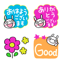 [LINE絵文字] 日常敬語☆ふんわかウサギ絵文字の画像