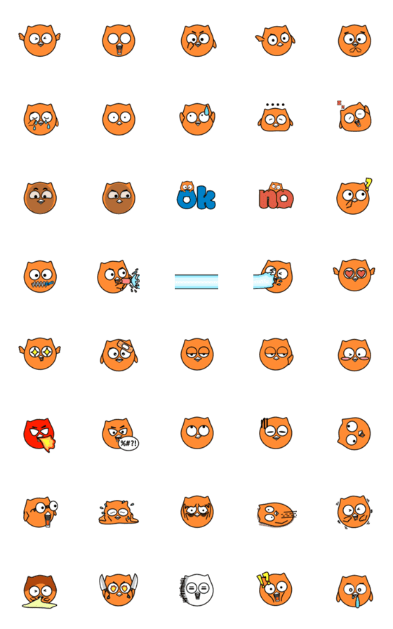 [LINE絵文字]Engoo Orange Owlの画像一覧