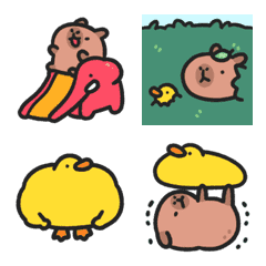 [LINE絵文字] Baby capybara animated emoji 2の画像